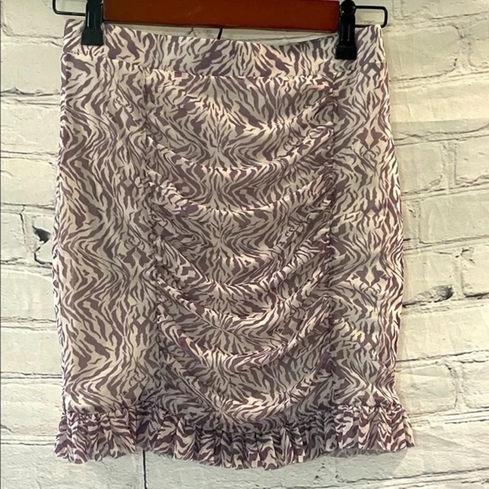 Purple Zebra Print Mini Skirt Size X-Small Brand New W/Tags